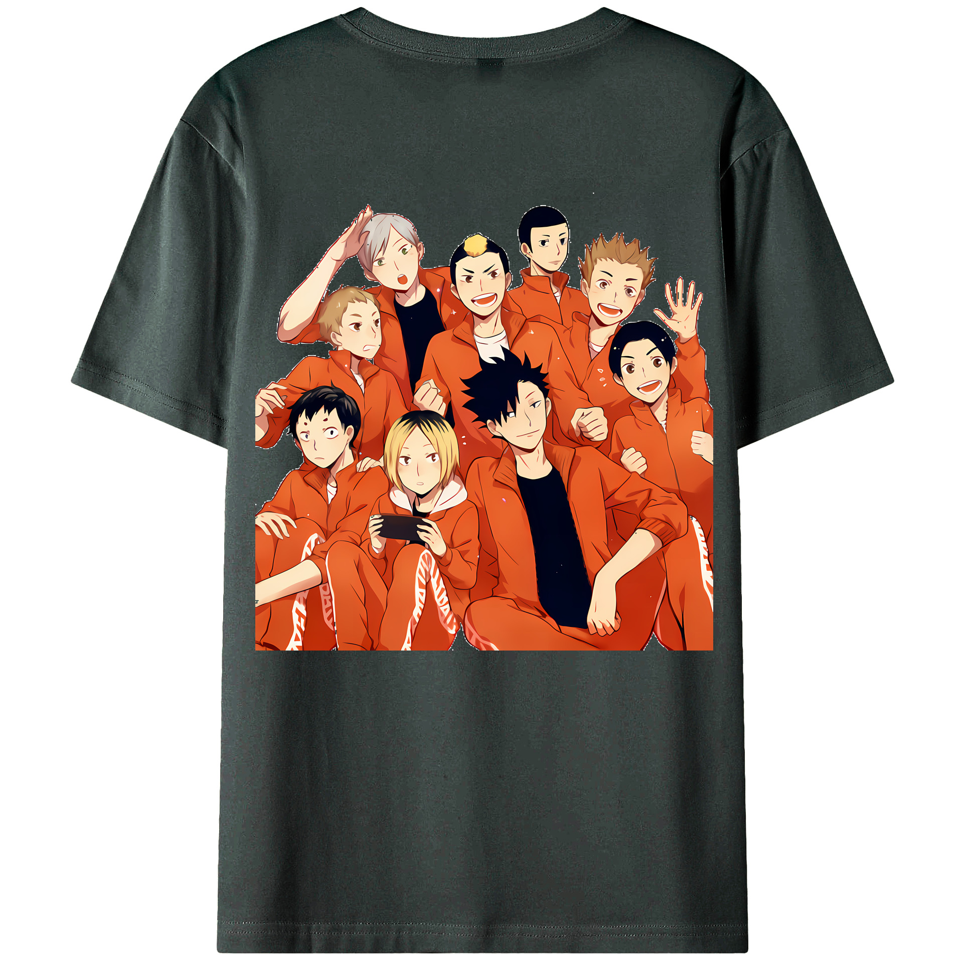 （画像用） ハイキュー!! Haikyu!! 綿100％ メンズ半袖Tシャツ（バックプリント） 通気性